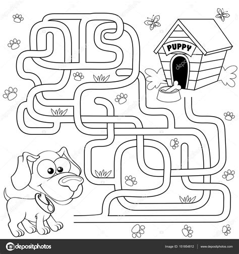 Juegos de pintar y colorear online. Help mee met pup vinden weg naar zijn huis. Labyrint ...