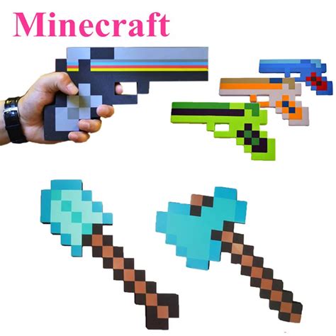 New Minecraft Foam Sword Pick Axe Shovel Gun Toys Minecraft Game Eva