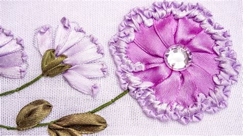 Embroidery Ribbon Flower Design Hand Stitching
