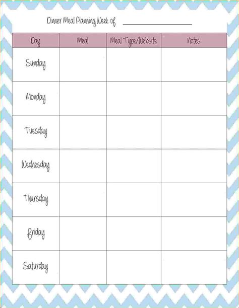 7 Day Weekly Meal Planner Printable Limounique