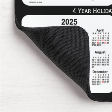 2023 2026 Black And White Holiday Calendar By Janz Mouse Pad Zazzle