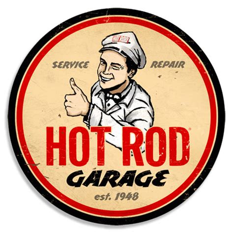 Hot Rod Garage 2 Vintage Metal Sign