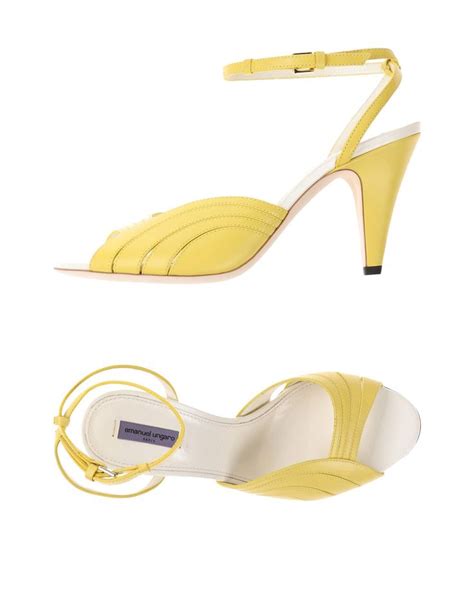 Emanuel Ungaro Sandals In Yellow Modesens Yellow Leather Sandals