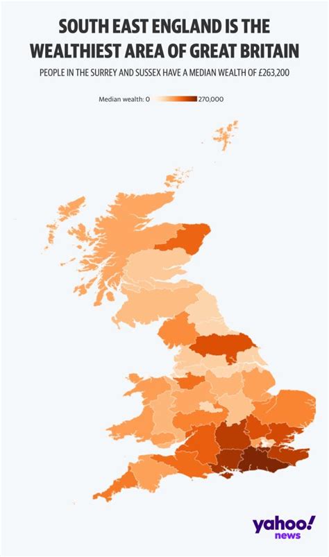 Map Shows The Richest Area Of Great Britain And How Much Wealth People There Have
