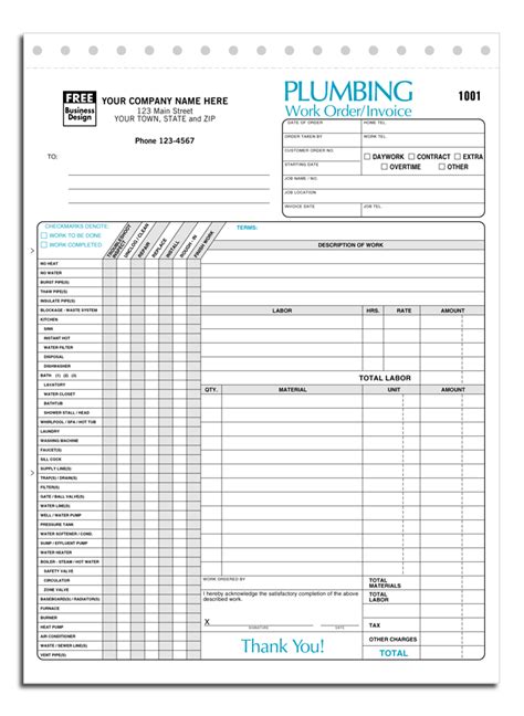 Placing and tracking work orders, including entering hours and materials used. plumbing checklists - Google Search | Invoice template, Invoice example, Invoice template word