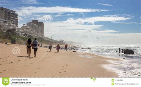Walking Along Beach In Umhlanga Editorial Stock Photo Image Of Sand