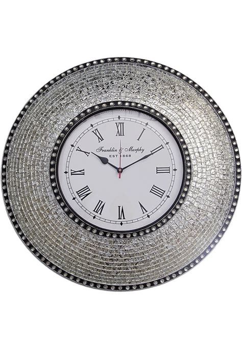 Buy 225 Silver Handmade Glass Mosaic Wall Clock Online Decorshore