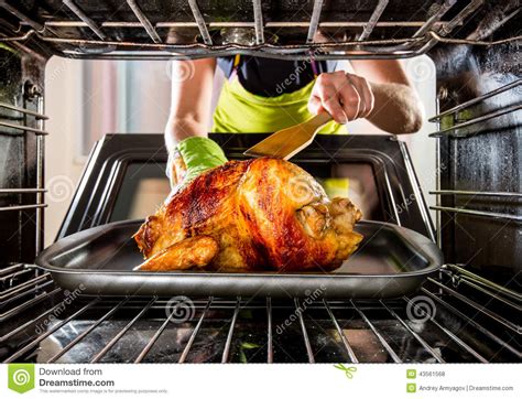 Tres maneras de preparar pollo. Cocinando El Pollo En El Horno En Casa Foto de archivo ...