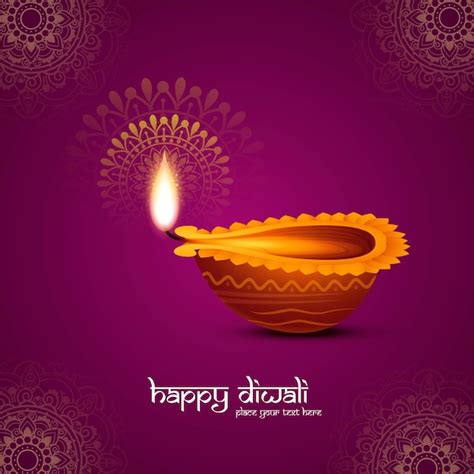 Free Vector Illustration Of Burning Diya On Happy Diwali Celebration
