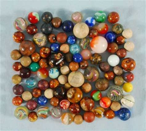 827 Collection Of 96 Assorted Antique Marbles