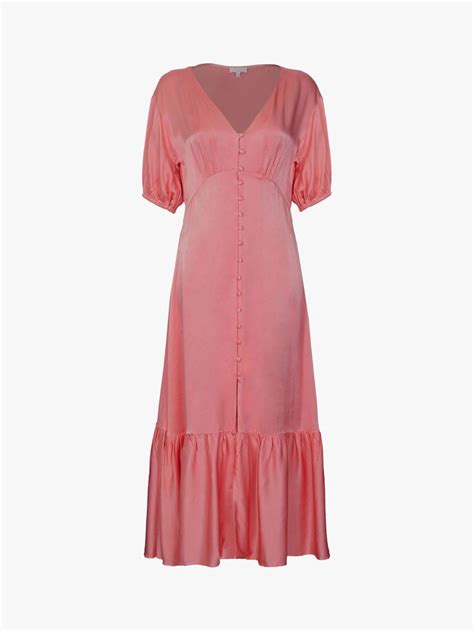 Ghost Izzy Satin Midi Dress Rose Midi Dress Satin Midi Dress Dress