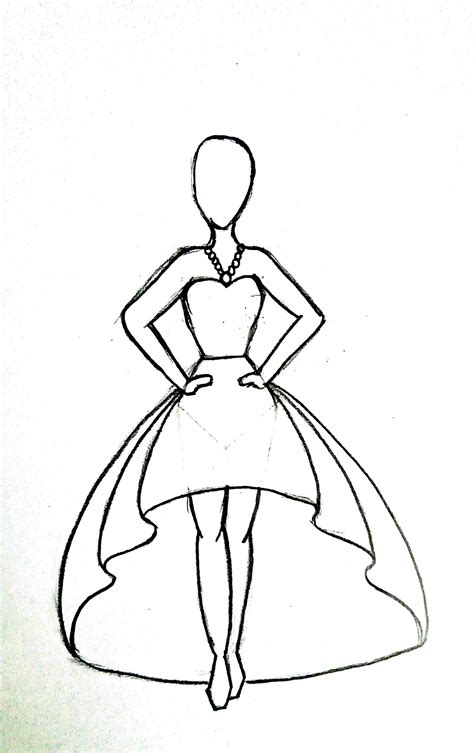 How To Sketch A Dress Step By Step Teravista