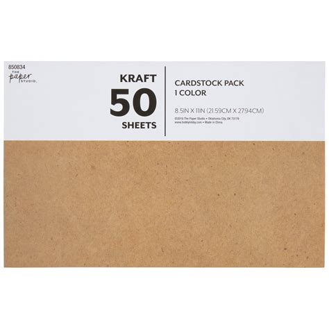 Kraft Cardstock Paper Pack Hobby Lobby 850834
