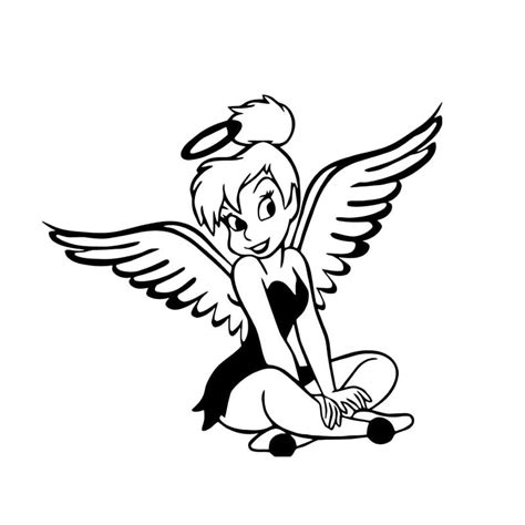cute lovely animate fairy angel high quality covering the body decal car sticker black silver 14