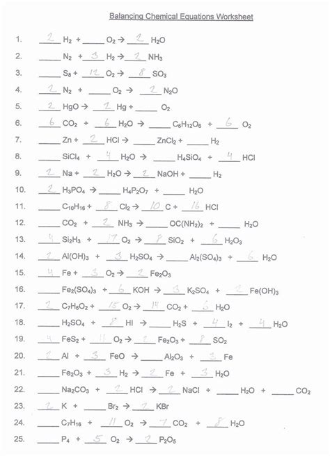 Parts of a balanced chemical equation. Balancing Chemical Equation Worksheet Elegant Balancing ...