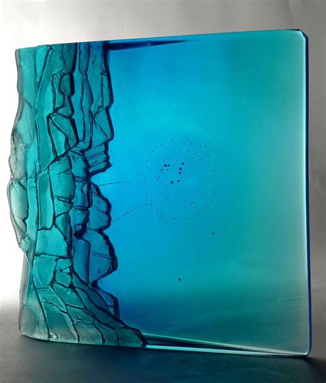 Art Glass Sculpture Blue Cliffs Moon By Crispian Heath Glass Sculpture Glass Art