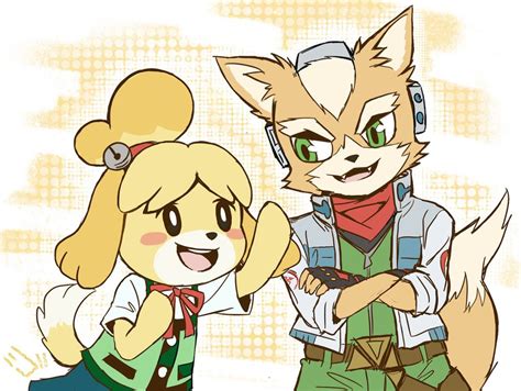 Isabelle And Fox Mccloud Super Smash Bros And 2 More Drawn By Migo