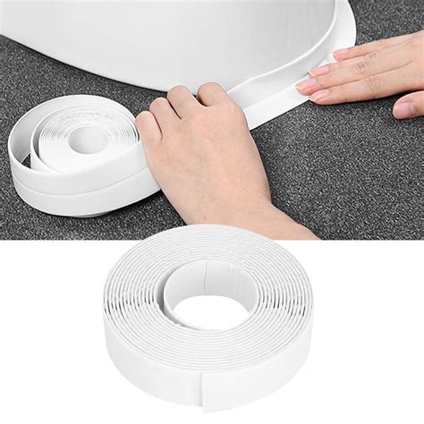 Vinilo de Zócalo de Goma 22Mm Blanco Pe Cocina Baño Huecos Impermeable Tira de Sellado Estufa