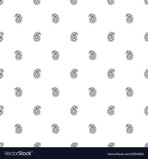 Simple Paisley Pattern In Black And White Colors Vector Image
