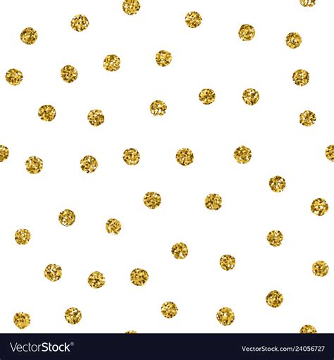Polka Dot Seamless Pattern With Gold Glitter Spot Vector Image