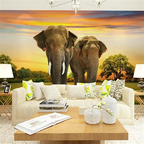 Nature Animal Wall Papers Elephant Photo Wall Paper Mural 3d Living