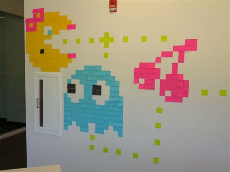 Post It Note Pac Man Decorations Partys In 2019 Post It Art Video