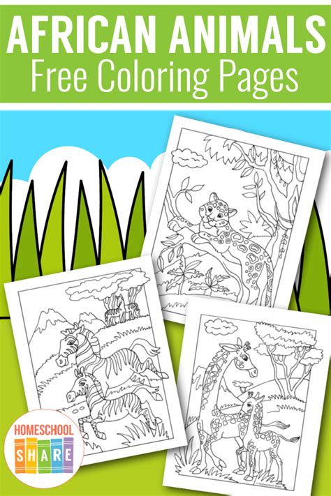 African Animals Coloring Pages Homeschool Share