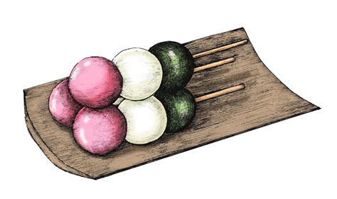 Hand Drawn Dango Japanese Dumpling Free Photo Illustration Rawpixel
