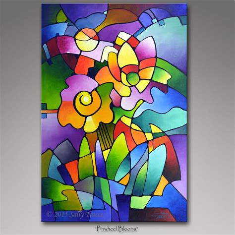 Pinwheel Blooms Giclee Prints From My Cubist Geometric Abstract