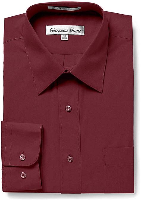 Gentlemens Collection Mens Slim Fit Long Sleeve Solid Dress Shirt