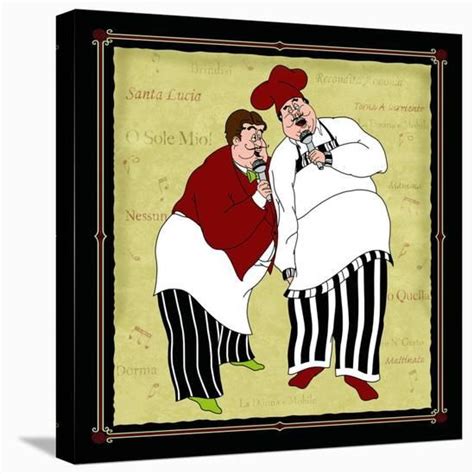 Musical Chefs Iii Stretched Canvas Print