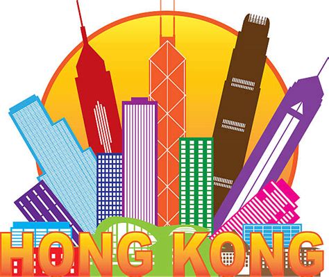 Victoria Harbour Hong Kong Illustrations Royalty Free Vector Graphics