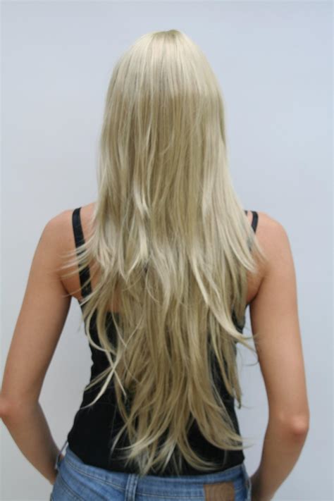 sexy perücke blond hellblonde haare sehr lange glatte frisur wig 75 cm 3110 234 kaufen bei vk