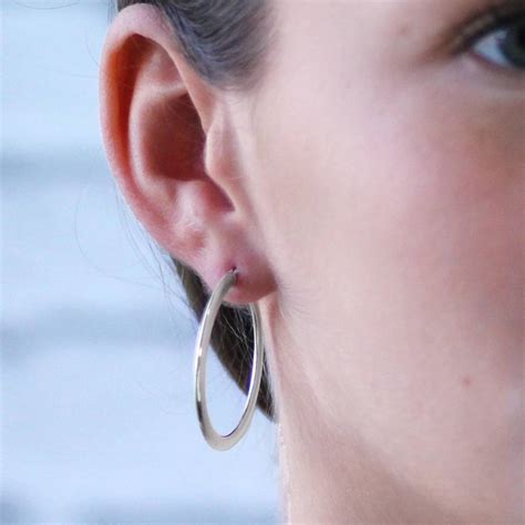 Sterling Silver Hoop Earrings With Slim Profile By Hersey Silversmiths Notonthehighstreet Com