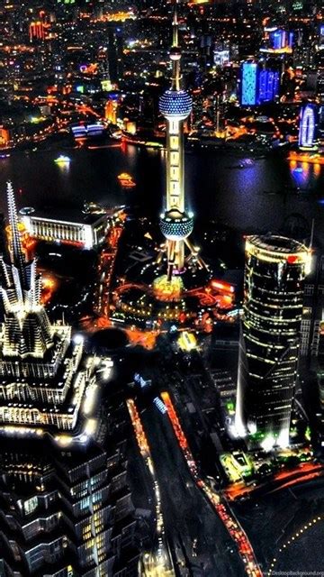 Oriental Pearl And Pudong Shanghai Night View Wallpapernight Hd