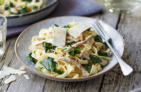 Leftover creamy pork and spinach tagliatelle | Tesco Real Food