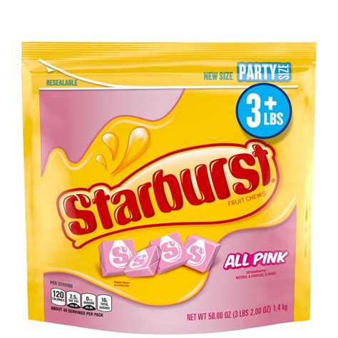 Starburst All Pink Fruit Chews Chewy Candy Party Size 50 Oz Bag