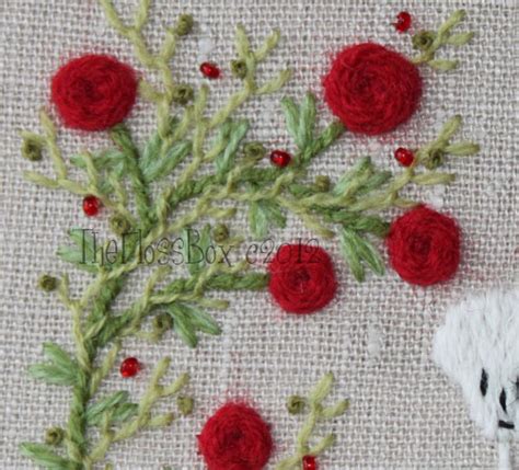 the floss box under the roses crewel embroidery