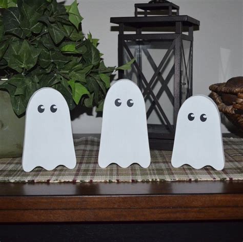 Diy Wood Ghosts Unfinished Halloween Home Decor Ghost Crafts Etsy