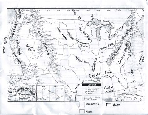 Outline Map Of The Us Physical Features And Boundaries Images And
