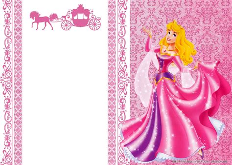 Free Printable Aurora The Sleeping Beauty Birthday Invitation