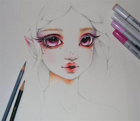 Lighanes Artblog Light Elf Girl Lighane Copic Marker