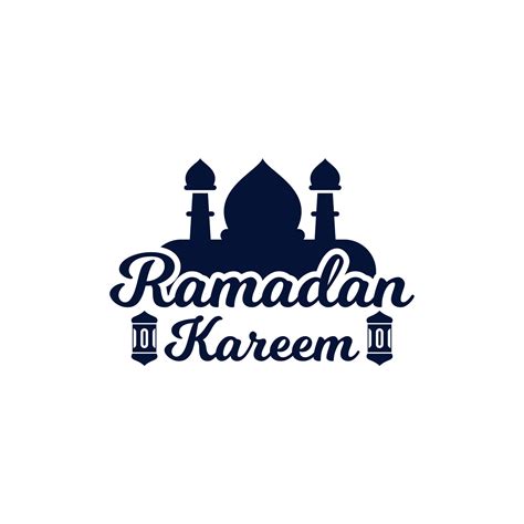 Ramadan Logo Design Concept With Lettering And Mosque Silhouette