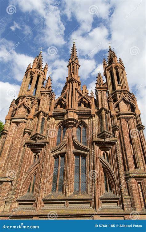 Red Brick Gothic Cathedral Stock Image Image Of Historic 57601185