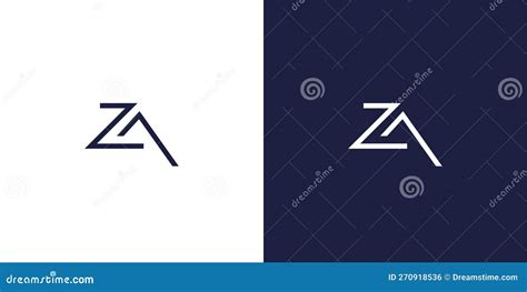 Simple And Modern Letter Za Initials Logo Design Stock Vector