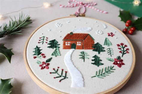 Beginner Winter Forest Embroidery Kit By The Modern Crafter | notonthehighstreet.com