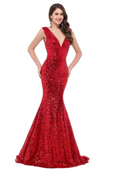 Red Glitter Prom Dress Fashion Dresses