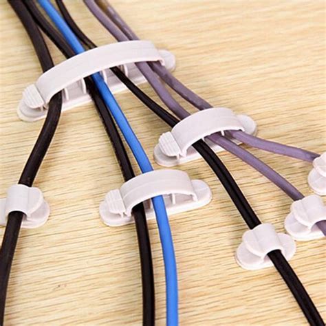 10 Pcs Cable Cord Wire Line Organizer Adhesive Household Cable Holders
