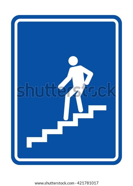 Man On Stairs Going Down Symbol Stock Vector Royalty Free 421781017