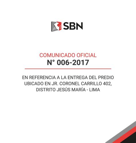 COMUNICADO OFICIAL Nº 006 2017 SBN